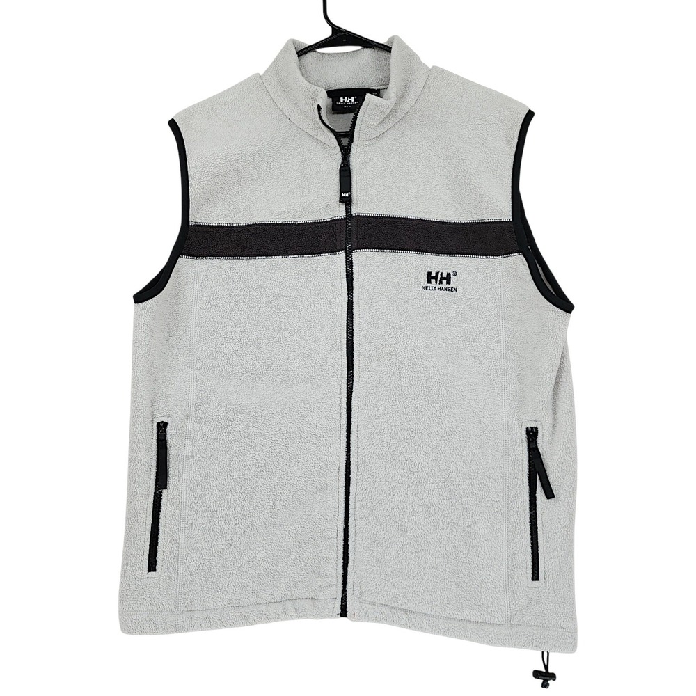Helly Hansen Fleece Vest M Mens Gray Full Zip Gorpcore Outdoor Hiking Layering